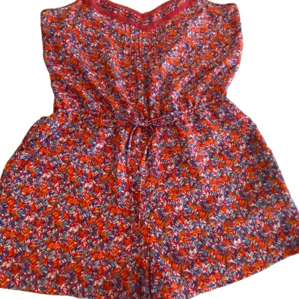 Forever‎ 21 Red Floral Cami Strap Romper